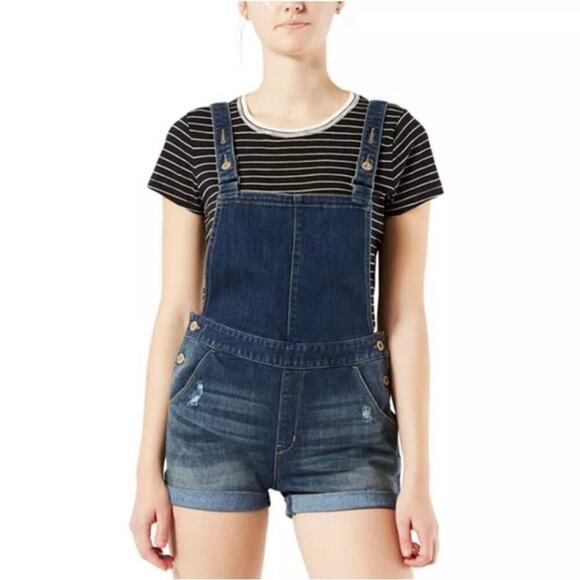 Denizen by Levi's Loose Fit Cuffed Dark Blue Denim Jean Shortall Size XS - Picture 10 of 10